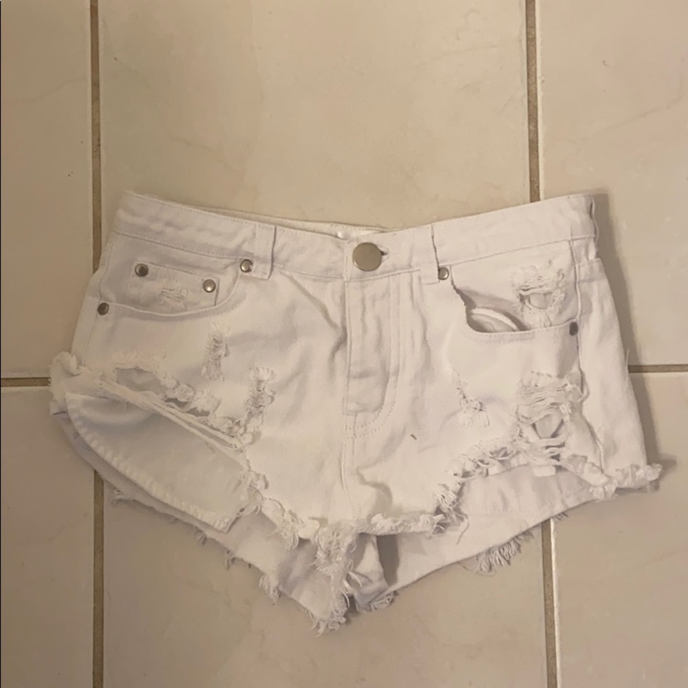 DNA worn once white denim shorts